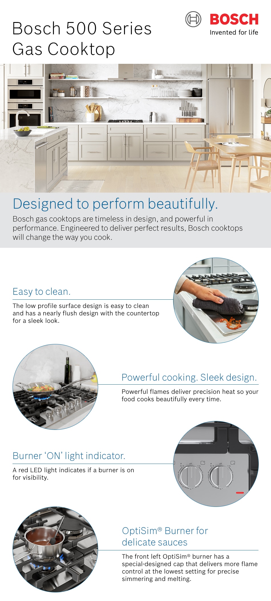 Bosch 800 30 in. Gas Cooktop in Stainless Steel with 5 Burners